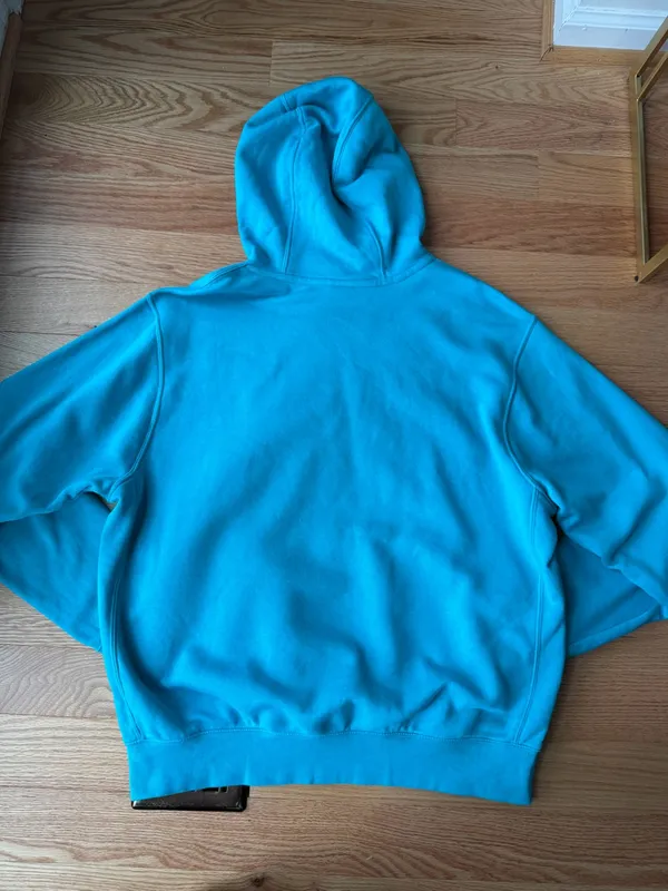 Nike Sportswear Club Fleece Turquoise Aqua Hoodie Pullover Size L - Image 3