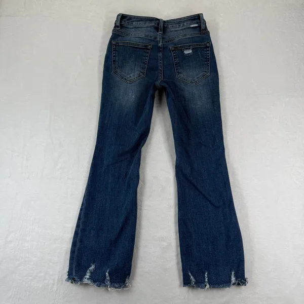 Risen Jeans Womens Size 1/25 Distressed High Rise Straight‎ Leg Raw Hem RDP1481 - Image 10