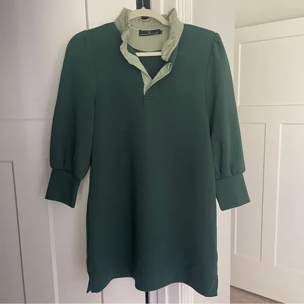 Tuckernuck‎ Pomander Place Charlotte Terry Dress Ruffle Neck Long-Sleeve Polo - Image 2