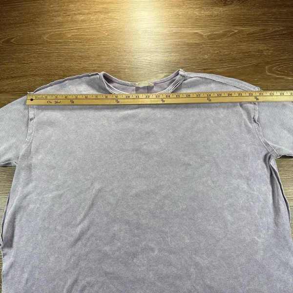 Altar'd State Women's S Washed Lavender Oversized High Low Top Short Sleeve - Image 3