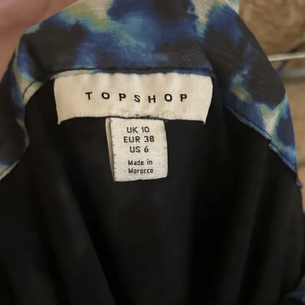 Topshop Frill Bardot Tie Off Shoulder Animal Print Mini Dress NWOT US Size 6 - Image 4
