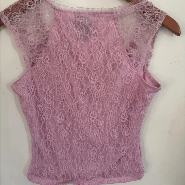 Y2K Women's Lace V-Neck Camisole Tank Top - Light Pink - Image 5
