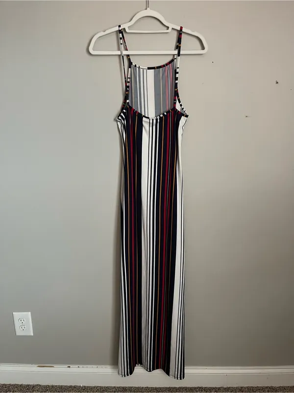PUBLIK Striped Maxi Dress Sz L - Image 5
