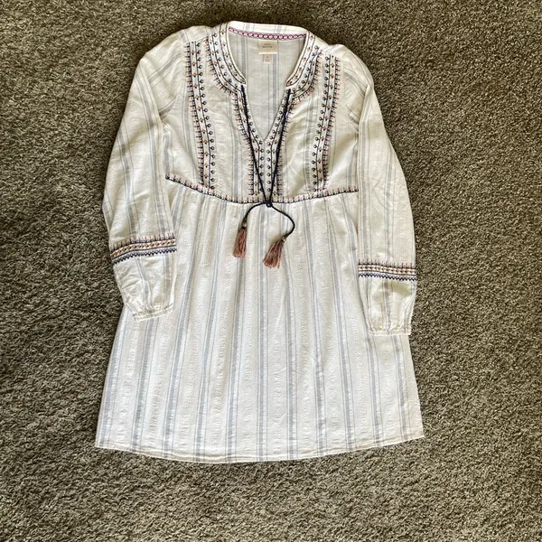 Knox Rose Boho Embroidered Peasant Tunic Dress – Size M - Image 2