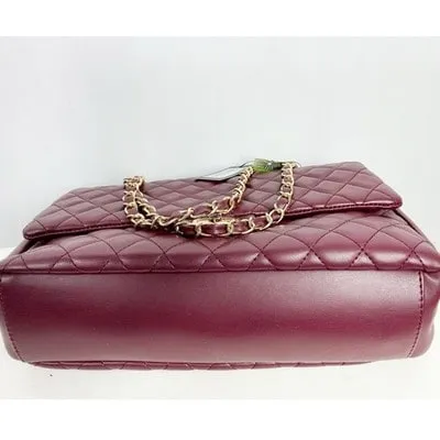 Badgley Mischka Vegan Leather Quilted Messenger Bag Chain Handle Purse - Image 5