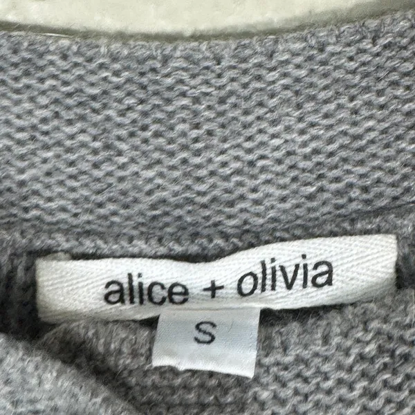 Alice & Olivia Grey Cashmere Y2K Sweater Womens S Chunky Buttons Fall Cardigan - Image 10