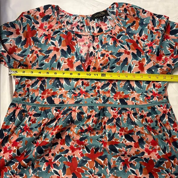 Suzanne Betro Multicolor Floral Blouse with Bell Sleeves SZ M - Image 5