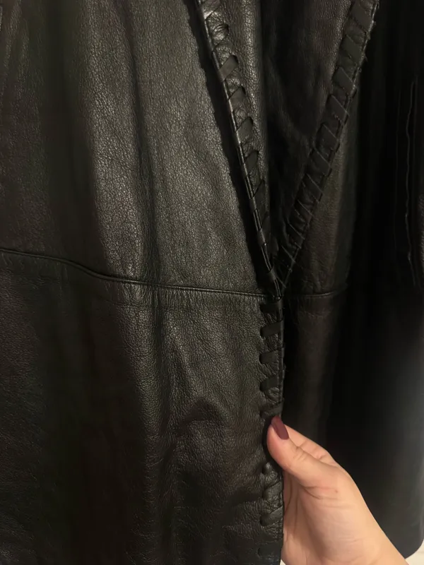 100% Leather Vintage Jacket Black Size L - Image 2