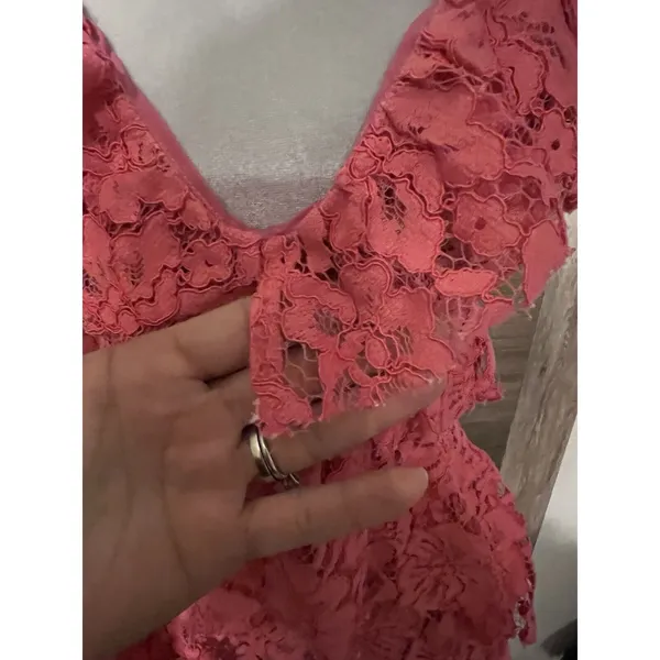 NBD Revolve Lace Mini Dress V-Neck Pink Halter Back Party Prom Cocktail - Image 3