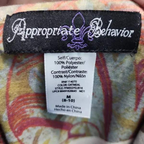 Appropriate Behavior Womens‎ V-Neck Blouse M Multi Abstract Rhinestone - Image 6