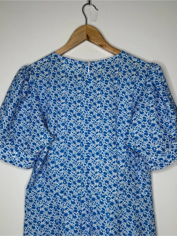 Tuckernuck Hyacinth House Blue Ditsy Floral Puff Sleeve Mini Dress Large - Image 11