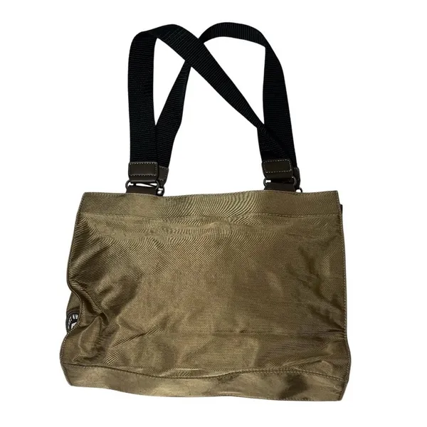 NINE WEST University Bag Bronze Nylon Brown Straps Retro Y2K VINTAGE - Image 3