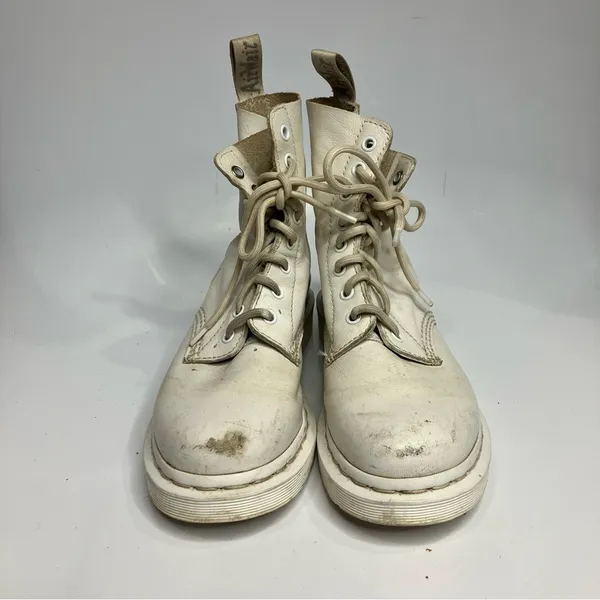 Dr. Martens 1460 Pascal‎ Mono lace up boots white off white size 7 - Image 3