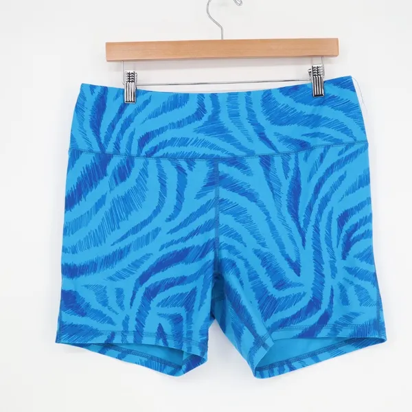 DSG DICK'S Sporting Goods Athletic Shorts Women XL Blue Tie Dye Stretch Mid Rise - Image 2
