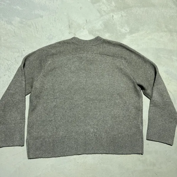 VTG Abercrombie & Fitch Women's Gray Wool Blend Knit Crew Neck Pullover SZ L Y2K - Image 6