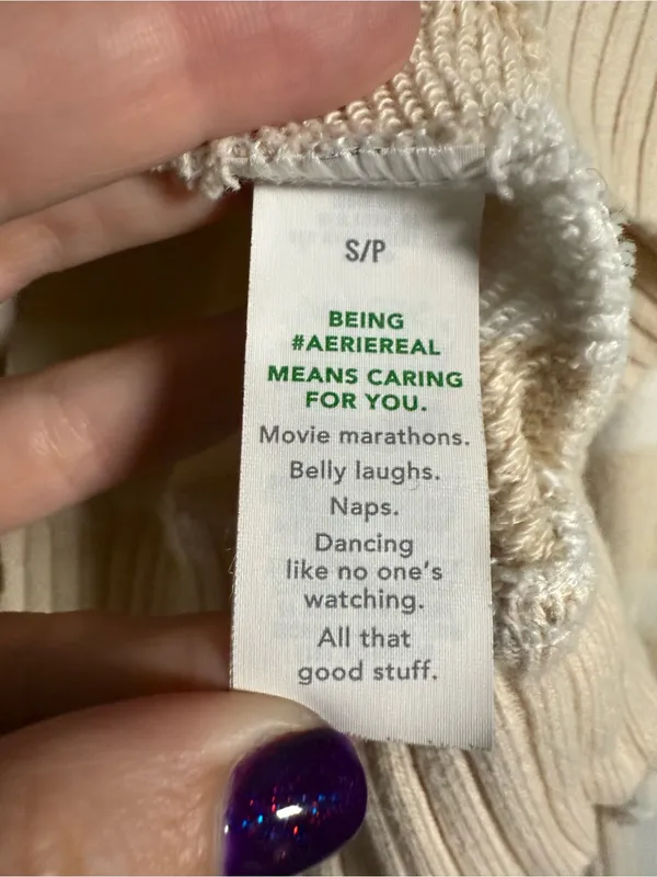 aerie Beige and White Striped Quarter-Zip Sweater - Image 8