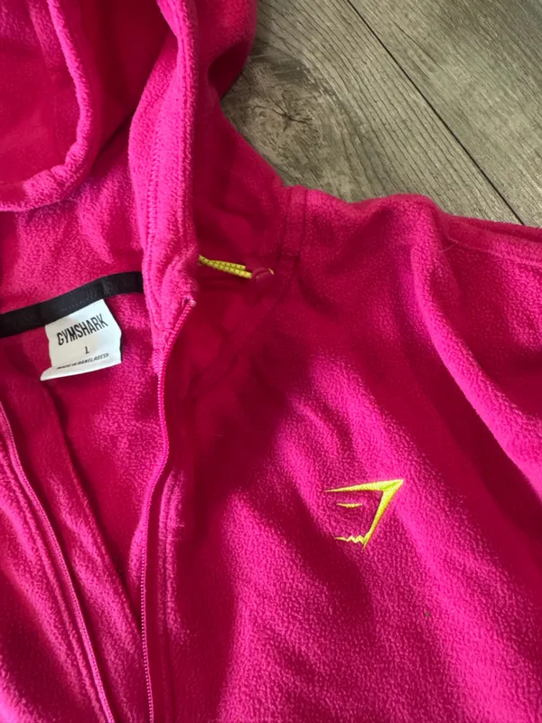 Gymshark Bright Pink Half-Zip Hooded Fleece - Image 11
