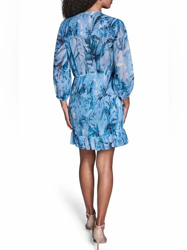BCBG Coastal‎ Muse Multi Smocked Chiffon Mini Dress Sz. 14 NWT - Image 4