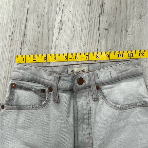 Madewell The Perfect Vintage Wide Leg Light Wash Crop Jeans Flaws 24 - Image 10