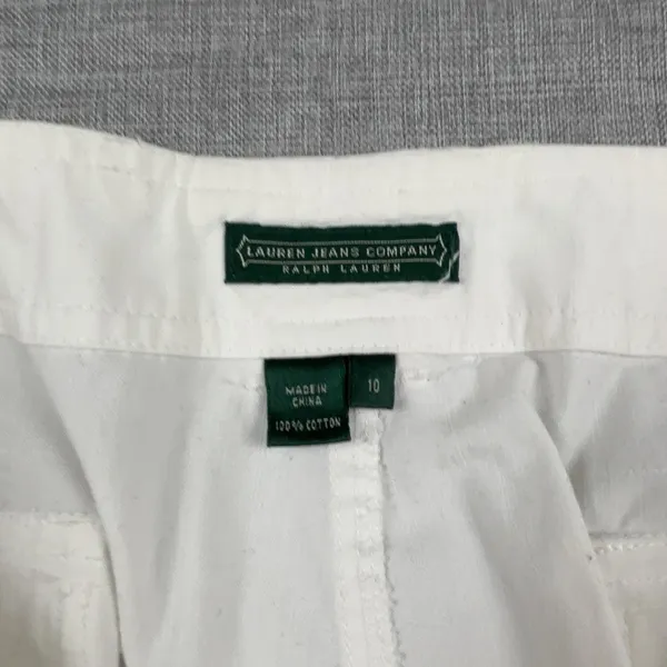 Lauren Jeans Company Ralph Lauren Shorts Womens 10 White Cargo Twill Cotton - Image 2