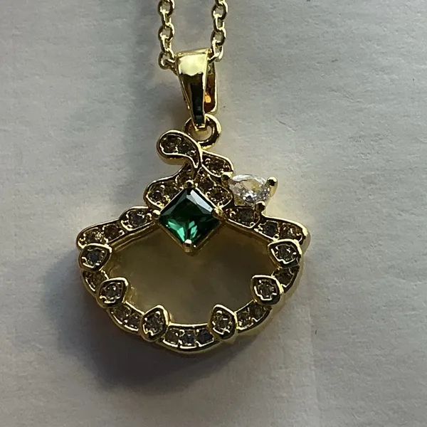 Eden by Adina Eden Mother of Pearl Fan Shell CZ Necklace 14K Gold Plated - Image 7