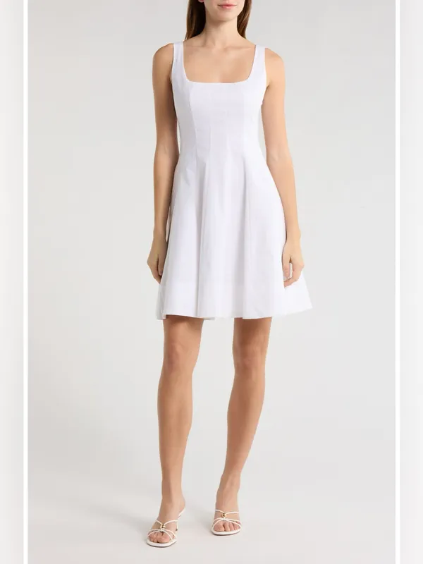 Staud Wells Mini Dress in White 6 - Image 9