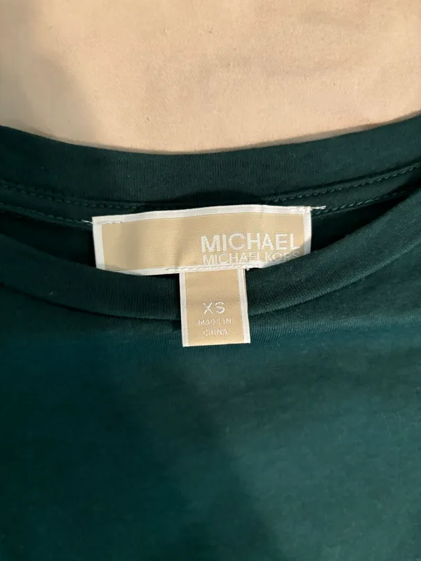Michael Kors Green Short Sleeve Blouse - Image 3