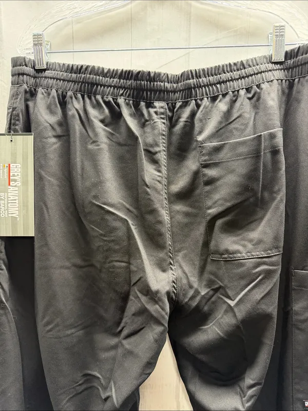 Grey's Anatomy NWT Black 5 Pocket Elastic Contrast Drawcord Scrub Pants Large - Image 6