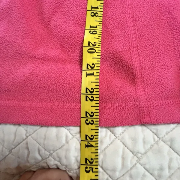 LLBean Women’s 1/4 Zip Pink Fleece Sweatshirt Top Sz Large L Regular - Image 2