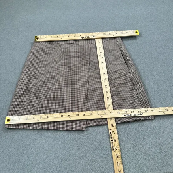 A New Day Mini Skirt Womens 4 Brown Houndstooth Pattern Side Zipper Patterned A - Image 3