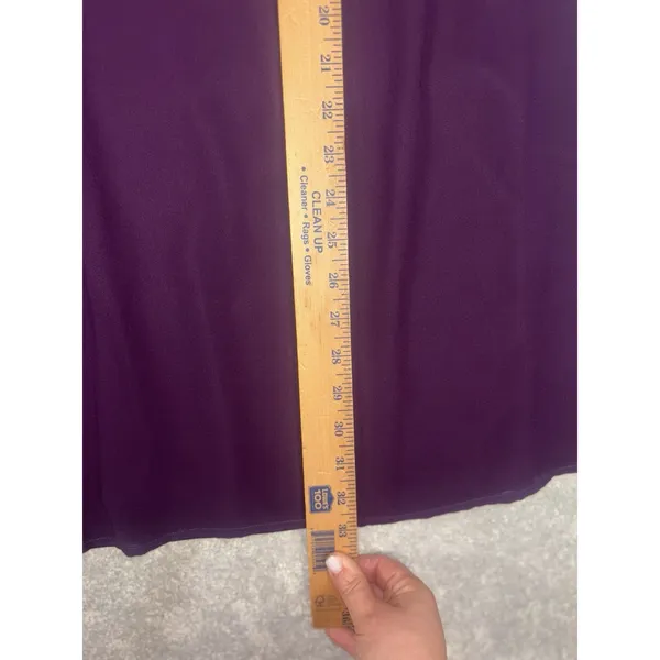 lulus long sleeve knee length dress sheer sleves xl Chiffon Deep Purple - Image 9
