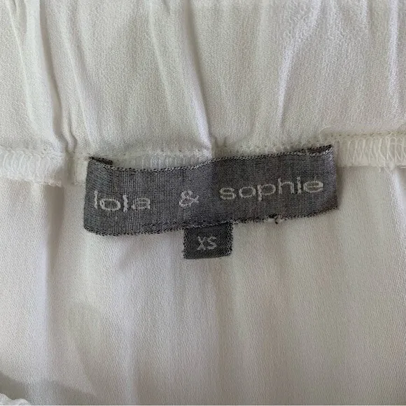 Lola And Sophie Top XS White Off Shoulder Long Sleeve Blouse Romantic Chic - Image 5