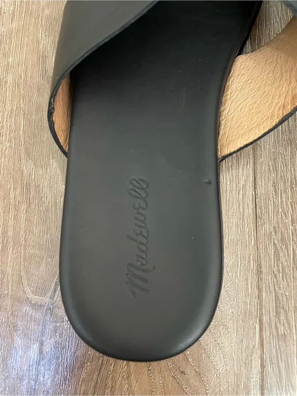 Madewell The Louisa Crisscross Slide Women’s Size 10 Black Leather Sandals - Image 6