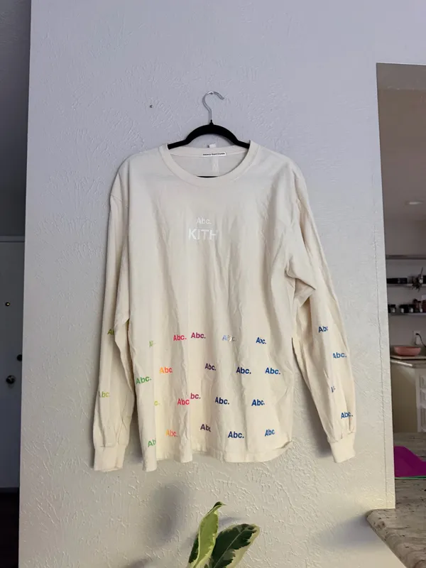 Advisory Board Crystals x Kith long sleeve ABC logo cream multi color shirt S - Image 5