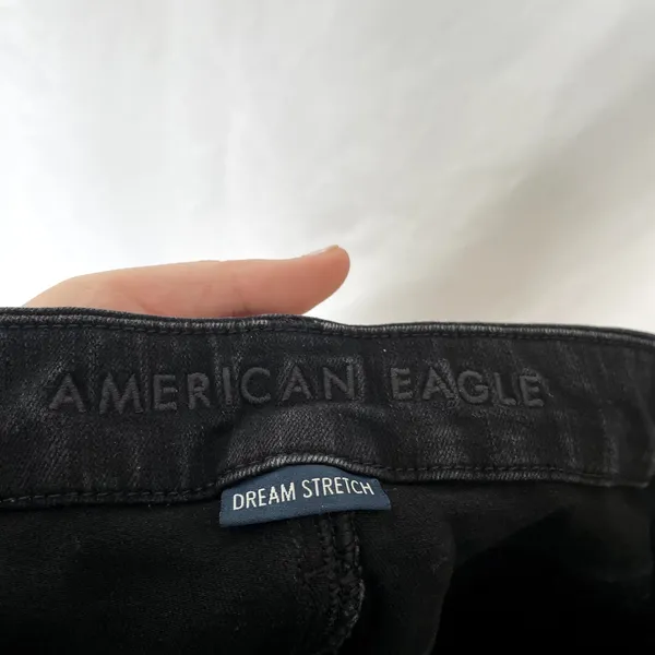 American Eagle dream stretch black jeans women's size 12‎ long cotton blend - Image 6
