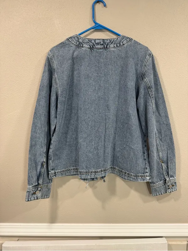 Triple Tie Front Denim Jacket - Image 5
