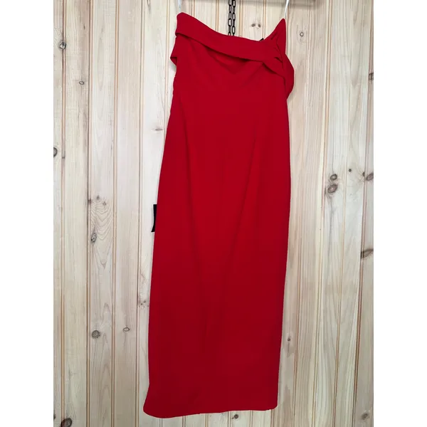 NWT Lulus Twist and Make Up Red One-Shoulder Bodycon Midi Dress Holiday Party S - Image 6