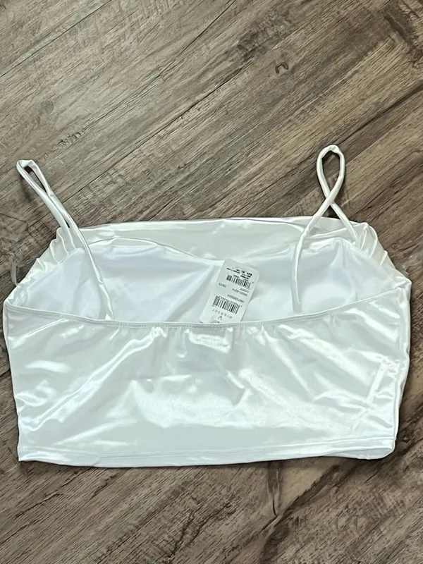 Windsor Sweet Amour Satin Pleat Crop Top Large NWT - Image 5