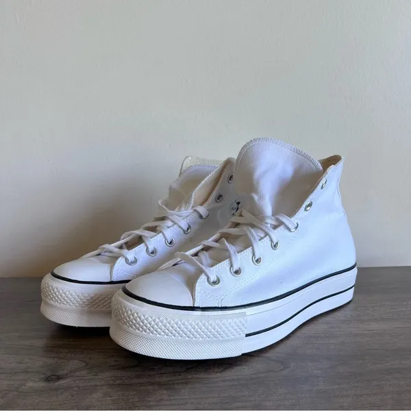 Converse Chuck Taylor All Star Hi Lift White Platform Shoe Size 10 #B1447 - Image 3