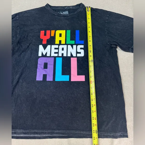 The Phluid Project T-Shirt Unisex Size M Black Y’all Means All Pride - Image 7