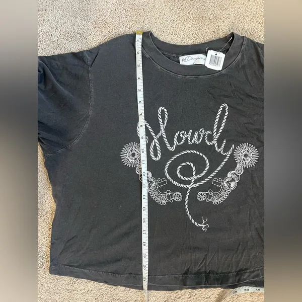 Howdy Crop Boyfriend Tee In Vintage Black - Image 7