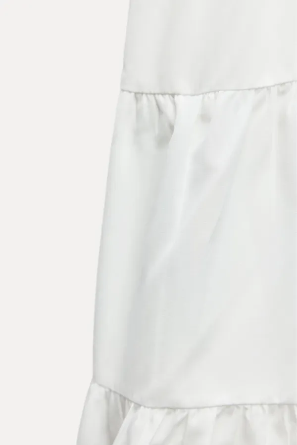 Zara dress mini Boho floral ruffle Poplin flowy cotton white summer vacation - Image 9