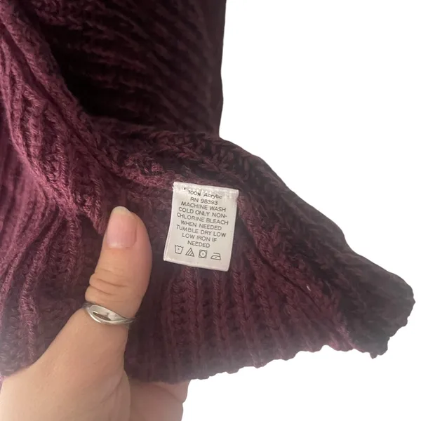 Lisa Rinna Collection Women Large Red‎ Maroon Wrap Cardigan Chunky Sweater - Image 7