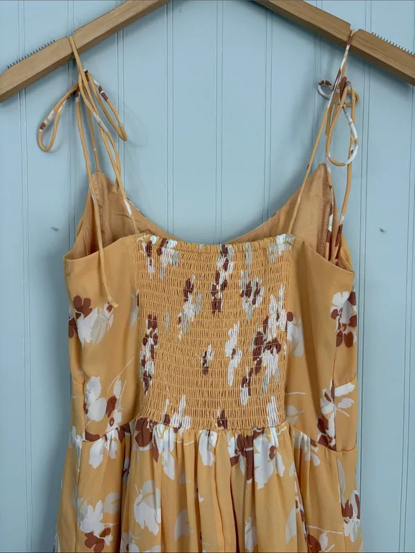 Abercrombie & Fitch Tie Strap Sleeveless Floral Midi Dress Women Size Small NWT - Image 5