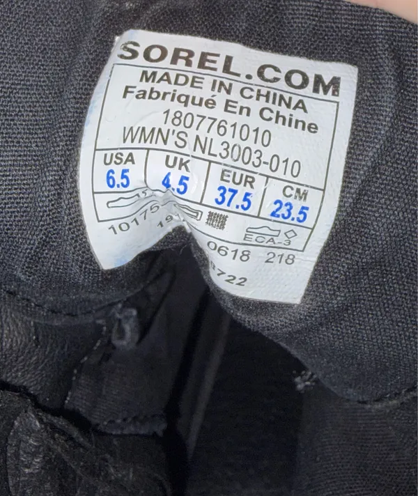 SOREL Phoenix Lace Leather Black Biker Waterproof Combat Boots Women's Sz 6.5 - Image 6