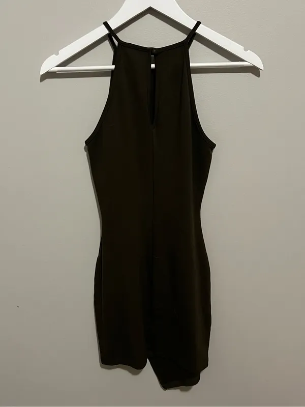 Windsor Olive Green Halter Bodycon Dress - Women - Image 2