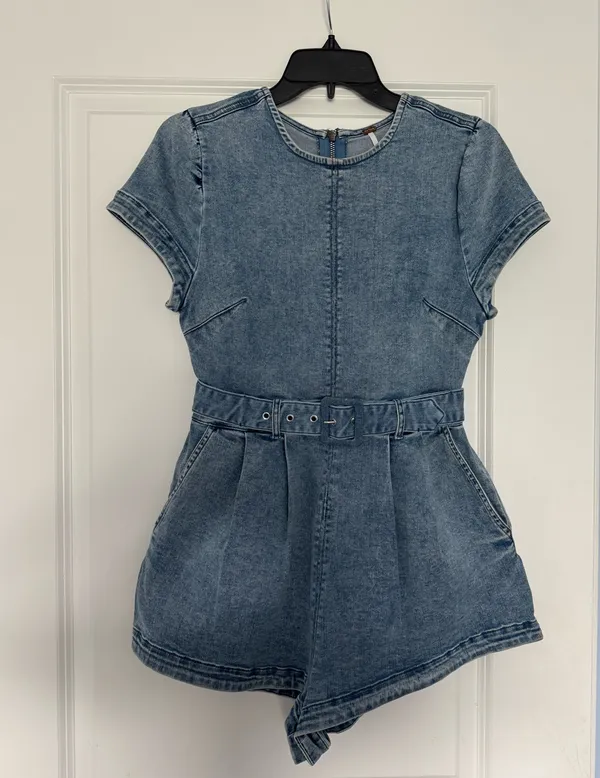 Free people charlotte denim romper - Image 2