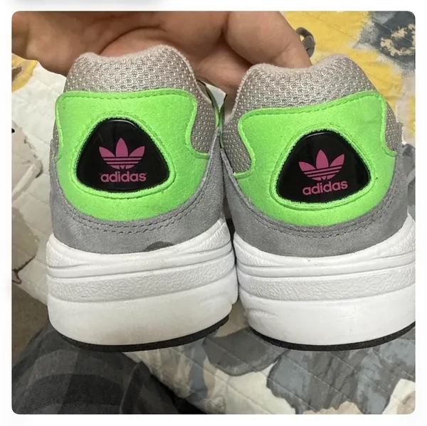 Adidas Yung-96 Men's Grey Two Pink Green Shoes - Image 3
