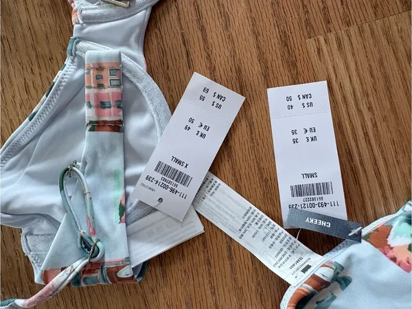 Abercrombie Light Blue & Coral Print Two-Piece Bikini Set - Image 4
