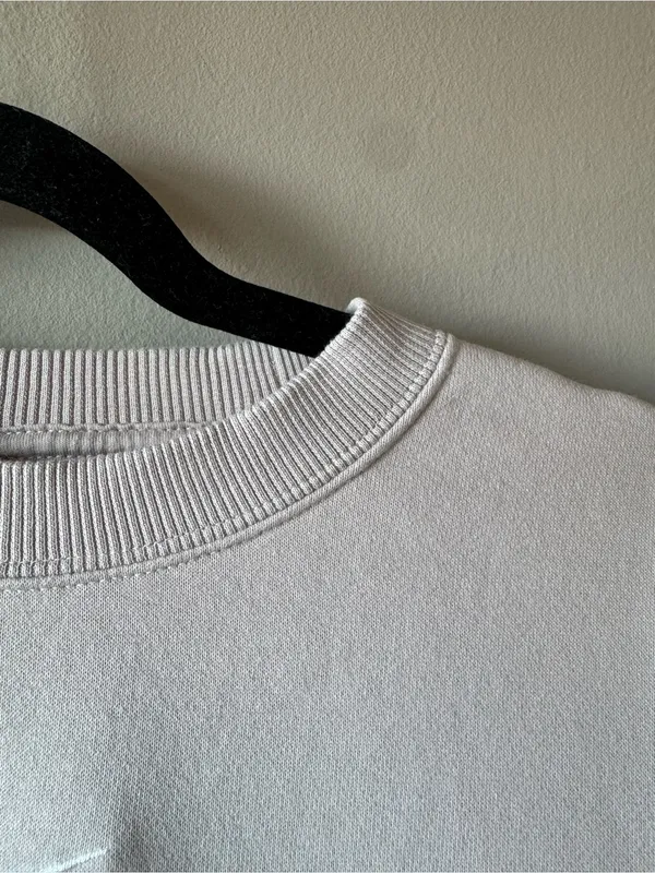 Nike Women’s Cotton Middle Check Loose Fit‎ Crew Neck Sweatshirt Gray Size XS - Image 6